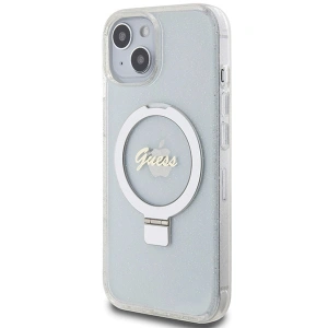 Hurtownia GSM - Case Guess GUHMP15SHRSGSD Apple iPhone 15 / 14 / 13 Hardcase Ring Stand Script Glitter MagSafe transparent - GUE3123 - {ean13} - Hurt