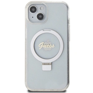 Hurtownia GSM - Case Guess GUHMP15SHRSGSD Apple iPhone 15 / 14 / 13 Hardcase Ring Stand Script Glitter MagSafe transparent - GUE3123 - {ean13} - Hurt