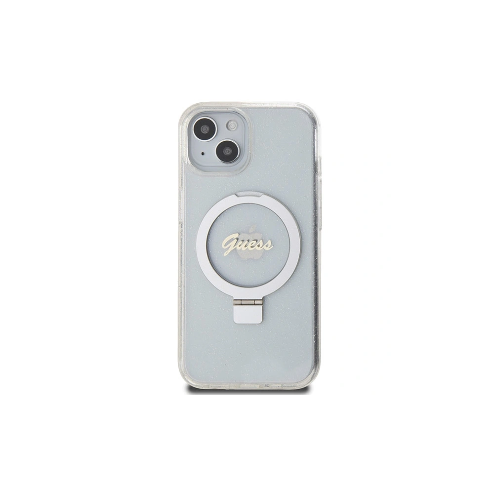 Hurtownia GSM - Etui Guess GUHMP15SHRSGSD Apple iPhone 15 / 14 / 13 kemény tok Ring Stand Script Glitter MagSafe átlátszó/transparent - GUE3123 - {ean13} - Hurt