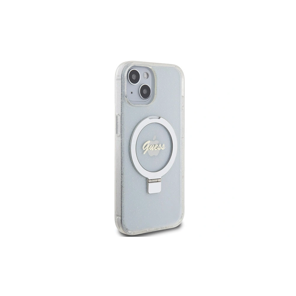 Hurtownia GSM - Etui Guess GUHMP15SHRSGSD Apple iPhone 15 / 14 / 13 kemény tok Ring Stand Script Glitter MagSafe átlátszó/transparent - GUE3123 - {ean13} - Hurt