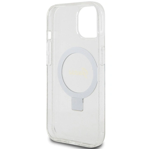 Etui Guess GUHMP15SHRSGSD Apple iPhone 15 / 14 / 13 hardcase Ring Stand Script Glitter MagSafe przezroczysty/transparent