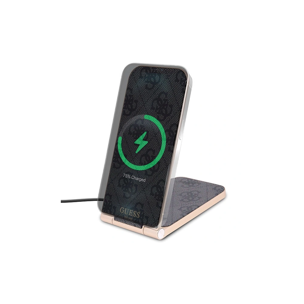 Hurtownia GSM - Indukční nabíječka Guess GUDCFAL4PEGK 2w1 15W 4G Pattern MagSafe černá/black - GUE3126 - {ean13} - Hurt