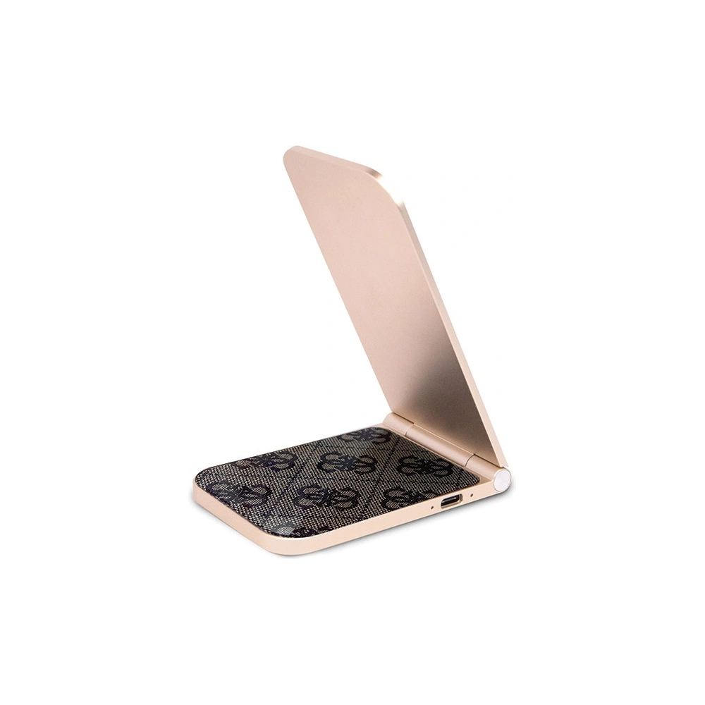 Hurtownia GSM - Indukční nabíječka Guess GUDCFAL4PEGW 2w1 15W 4G Pattern MagSafe hnědá/brown - GUE3127 - {ean13} - Hurt