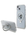 Etui Karl Lagerfeld KLHMP14SHMRSKCH Apple iPhone 14 / 15 hardcase Ring Stand Karl&Choupettte MagSafe alb/white