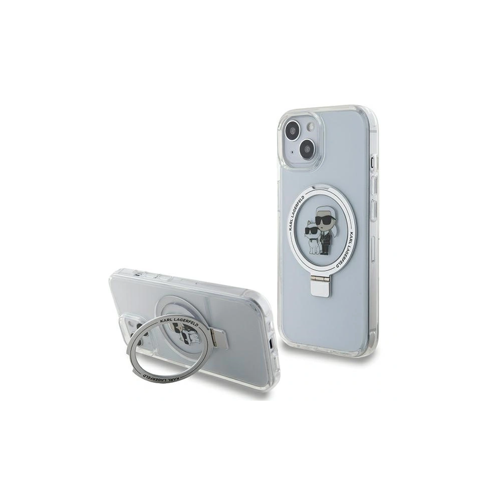 Hurtownia GSM - Etui Karl Lagerfeld KLHMP14SHMRSKCH Apple iPhone 14 / 15 hardcase Ring Stand Karl&Choupettte MagSafe alb/white - KLD1855 - {ean13} - Hurt