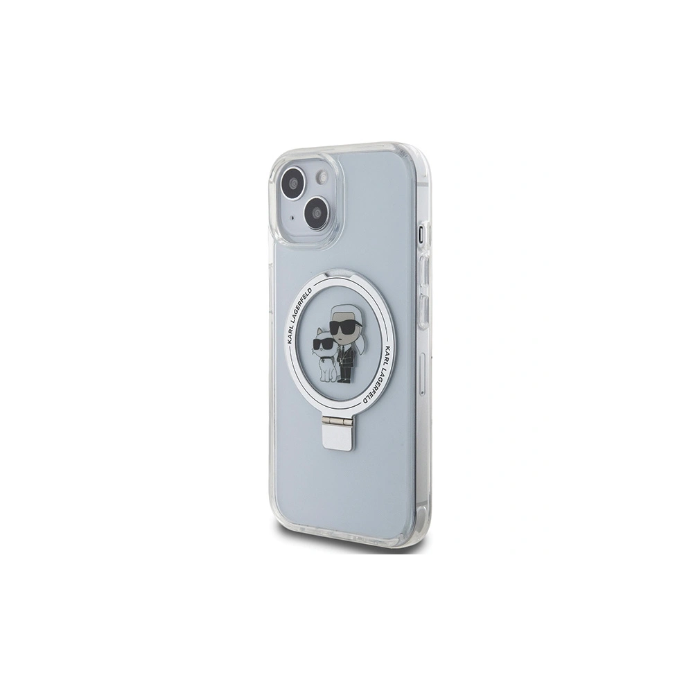 Hurtownia GSM - Etui Karl Lagerfeld KLHMP14SHMRSKCH Apple iPhone 14 / 15 hardcase Ring Stand Karl&Choupettte MagSafe alb/white - KLD1855 - {ean13} - Hurt