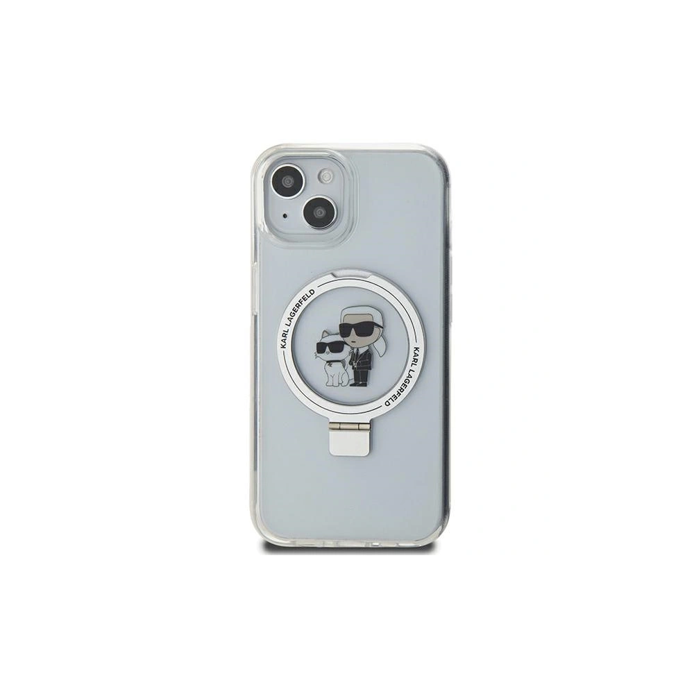 Hurtownia GSM - Etui Karl Lagerfeld KLHMP14SHMRSKCH Apple iPhone 14 / 15 hardcase Ring Stand Karl&Choupettte MagSafe alb/white - KLD1855 - {ean13} - Hurt