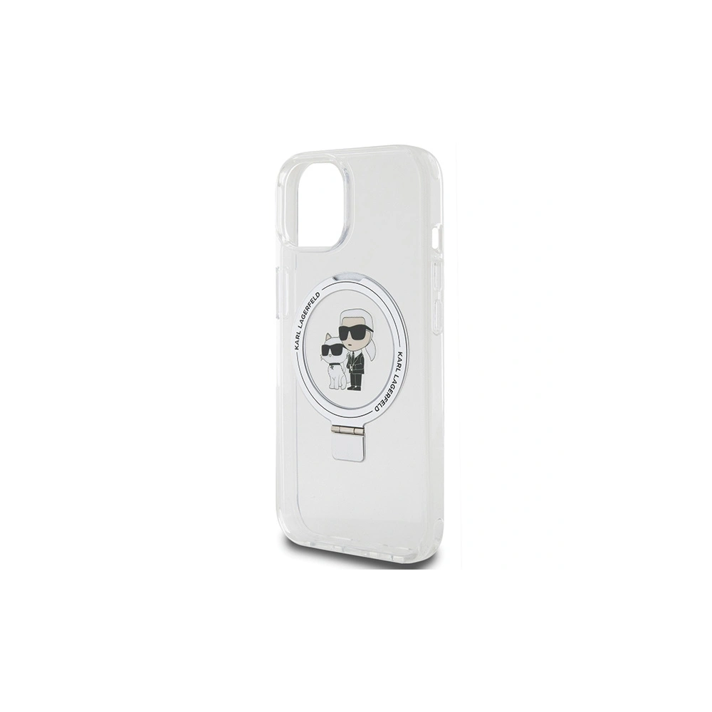 Hurtownia GSM - Etui Karl Lagerfeld KLHMP14SHMRSKCH Apple iPhone 14 / 15 hardcase Ring Stand Karl&Choupettte MagSafe alb/white - KLD1855 - {ean13} - Hurt
