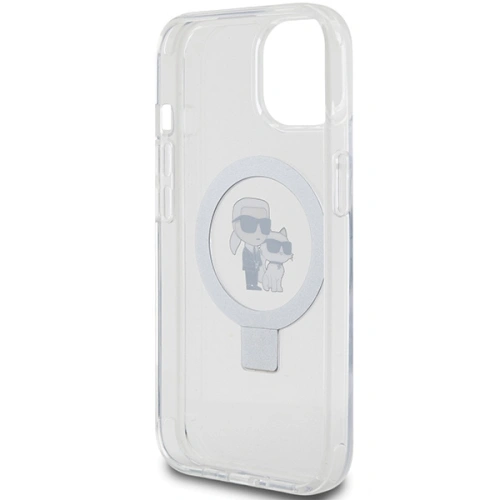 Etui Karl Lagerfeld KLHMP14SHMRSKCH Apple iPhone 14 / 15 hardcase Ring Stand Karl&Choupettte MagSafe biały/white