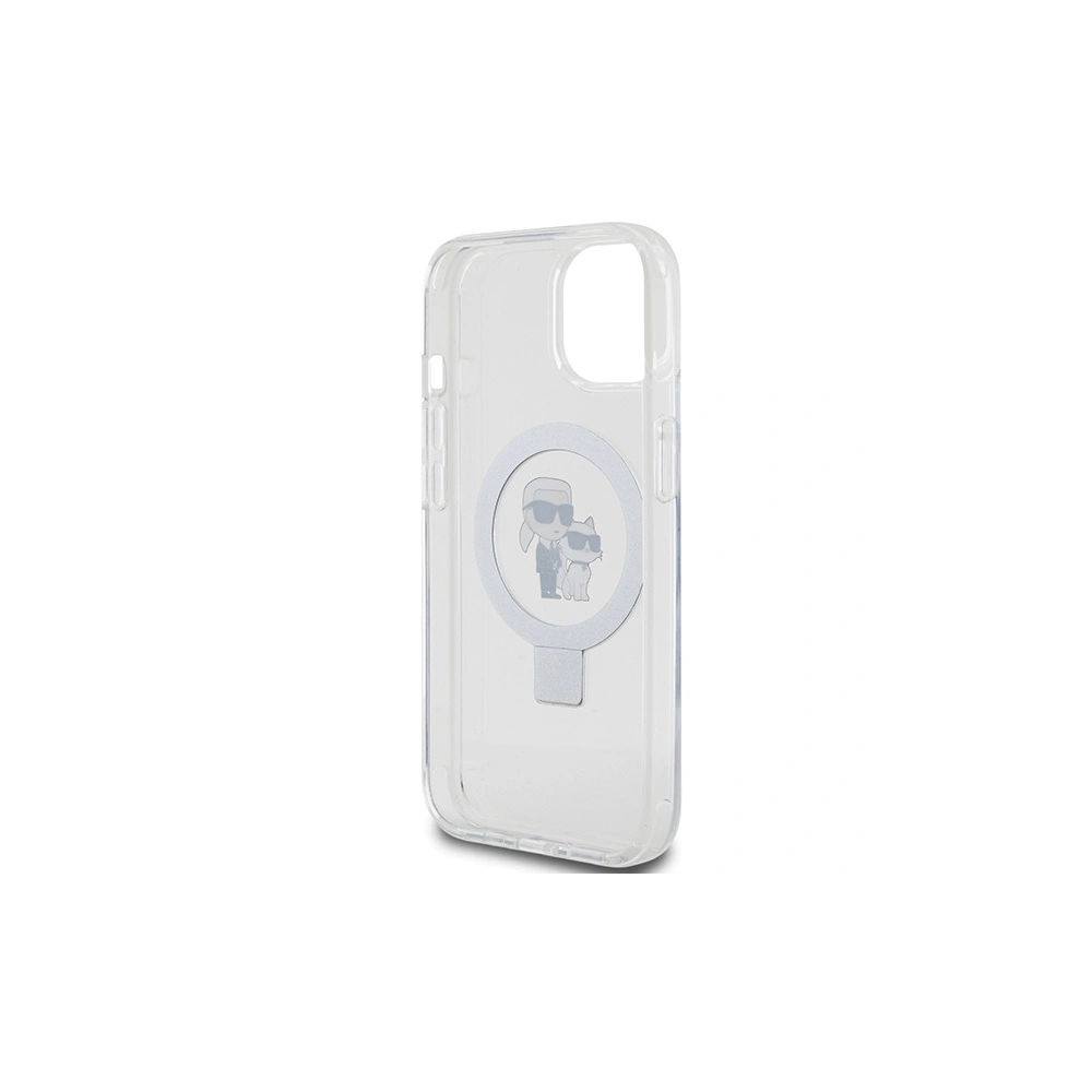 Hurtownia GSM - Etui Karl Lagerfeld KLHMP14SHMRSKCH Apple iPhone 14 / 15 hardcase Ring Stand Karl&Choupettte MagSafe alb/white - KLD1855 - {ean13} - Hurt