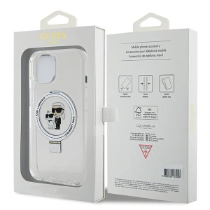 Hurtownia GSM - Etui Karl Lagerfeld KLHMP14SHMRSKCH Apple iPhone 14 / 15 hardcase Ring Stand Karl&Choupettte MagSafe bílý/white - KLD1855 - {ean13} - Hurt