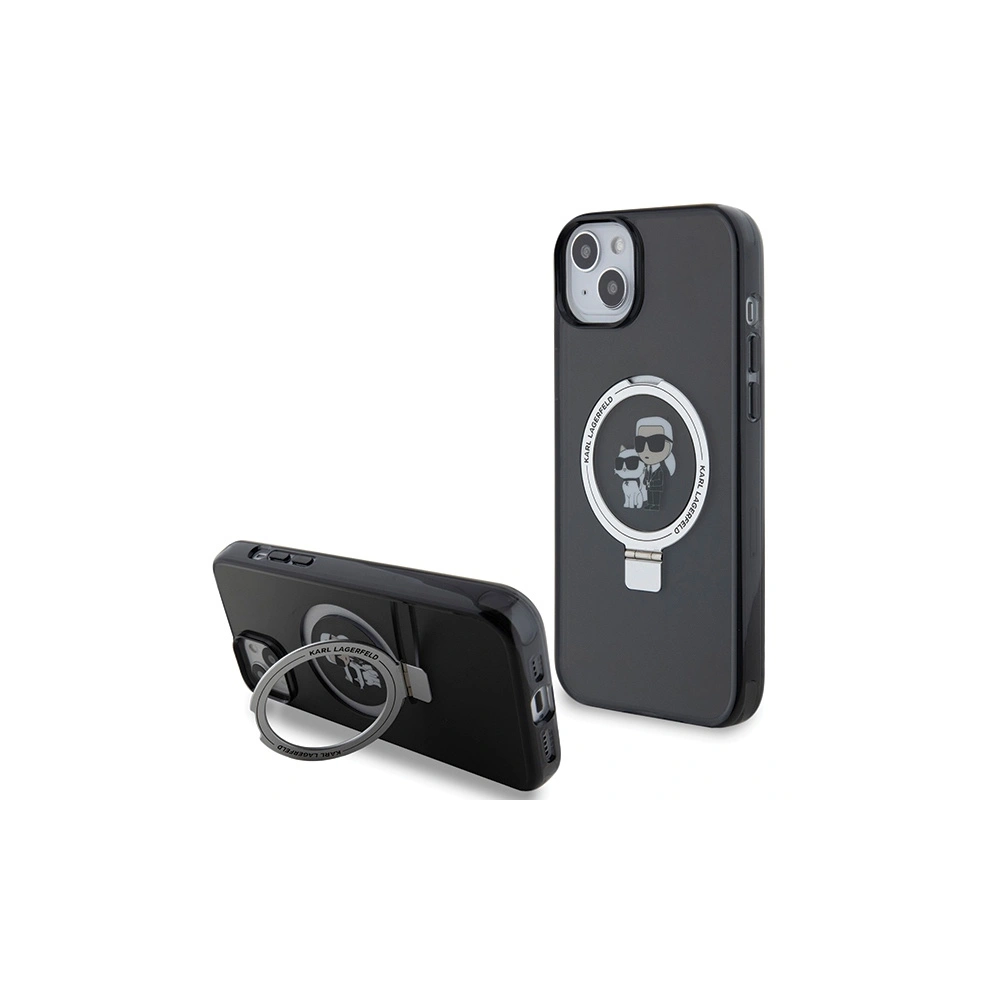 Hurtownia GSM - Etui Karl Lagerfeld KLHMP14SHMRSKCK Apple iPhone 14 / 15 hardcase Ring Stand Karl&Choupettte MagSafe černý/black - KLD1856 - {ean13} - Hurt
