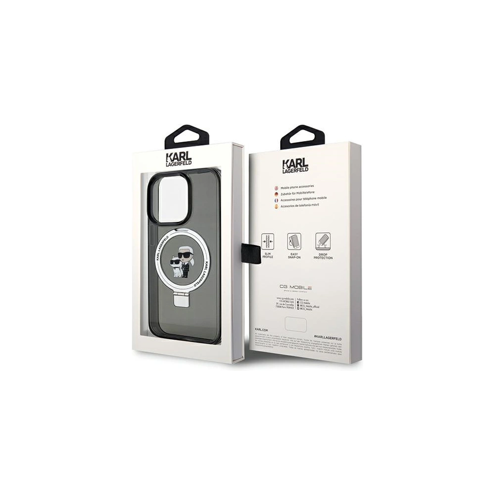 Hurtownia GSM - Case Karl Lagerfeld KLHMP14XHMRSKCK Apple iPhone 14 Pro Max Hardcase Ring Stand Karl&Choupettte MagSafe schwarz/black - KLD1858 - {ean13} - Hurt