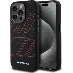 Wholesale AMG AMHMP15X23SSPK Apple iPhone 15 Pro Max hardcase Silicone Large Rhombuses Pattern MagSafe black - MRS94 - {ean13} - Hurt