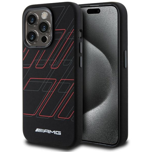Mercedes Distributor - 3666339141196 - MRS94 - AMG AMHMP15X23SSPK Apple iPhone 15 Pro Max hardcase Silicone Large Rhombuses Pattern MagSafe black - B2B homescreen