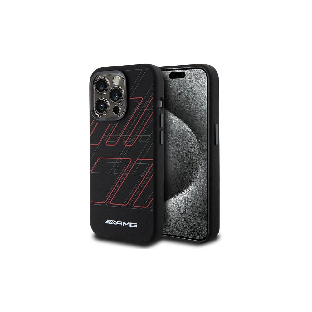 Hurtownia GSM - Etui AMG AMHMP15X23SSPK Apple iPhone 15 Pro Max kemény hátlap Szilikon Nagy Rombusz Minta MagSafe fekete/black - MRS94 - {ean13} - Hurt
