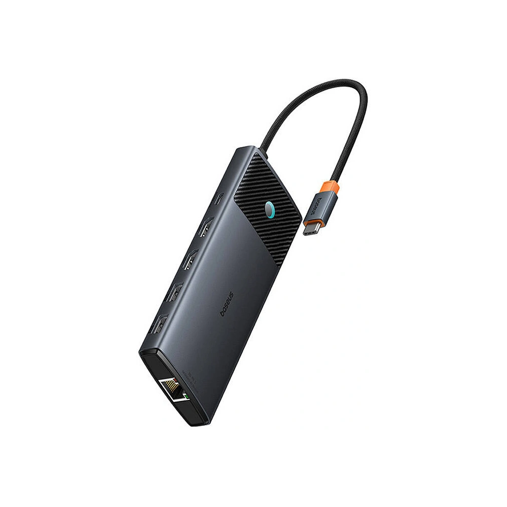 Wholesale Baseus hub 10-in-1 USB-C / 2xHDMI, 3xUSB-A, USB-C, RJ45, SD/TF, PD (black) - BSU4794 - {ean13} - Hurt