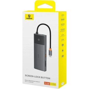 Hurtownia GSM - Adapter 10w1 Baseus Hub USB-C / 2xHDMI, 3xUSB-A, USB-C, RJ45, SD/TF, PD (schwarz) - BSU4794 - {ean13} - Hurt