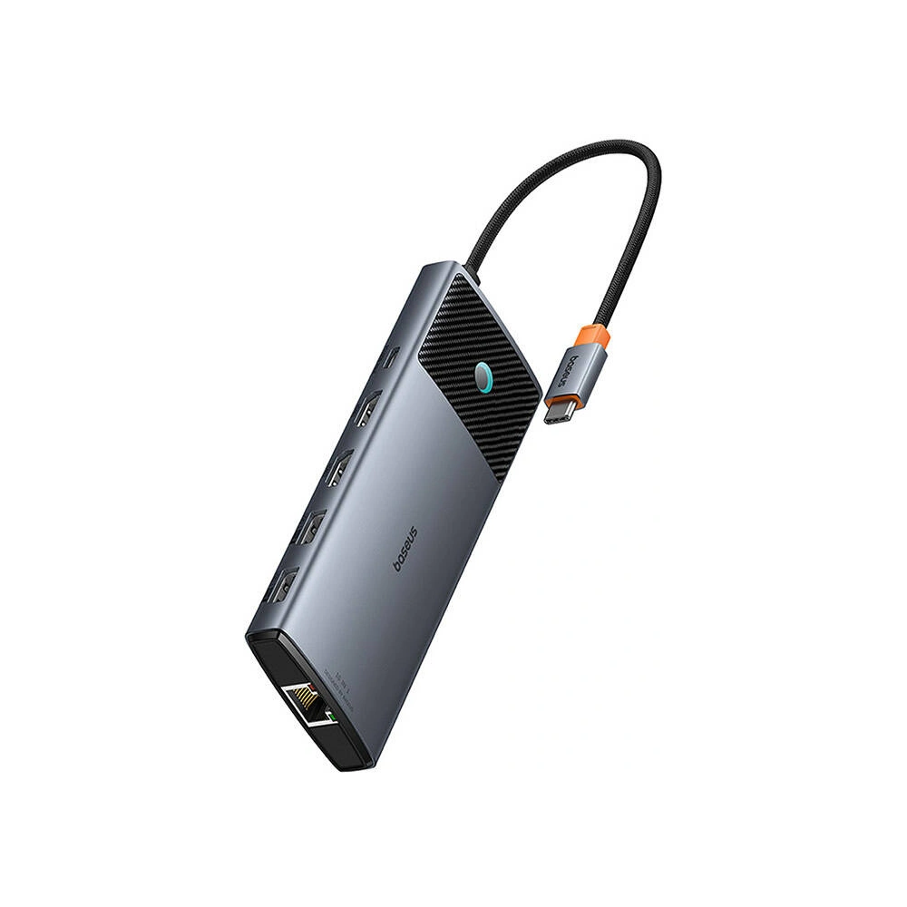 Wholesale Baseus hub 10-in-1 USB-C / 2xHDMI, 3xUSB-A, USB-C, RJ45, SD/TF, PD (grey) - BSU4795 - {ean13} - Hurt