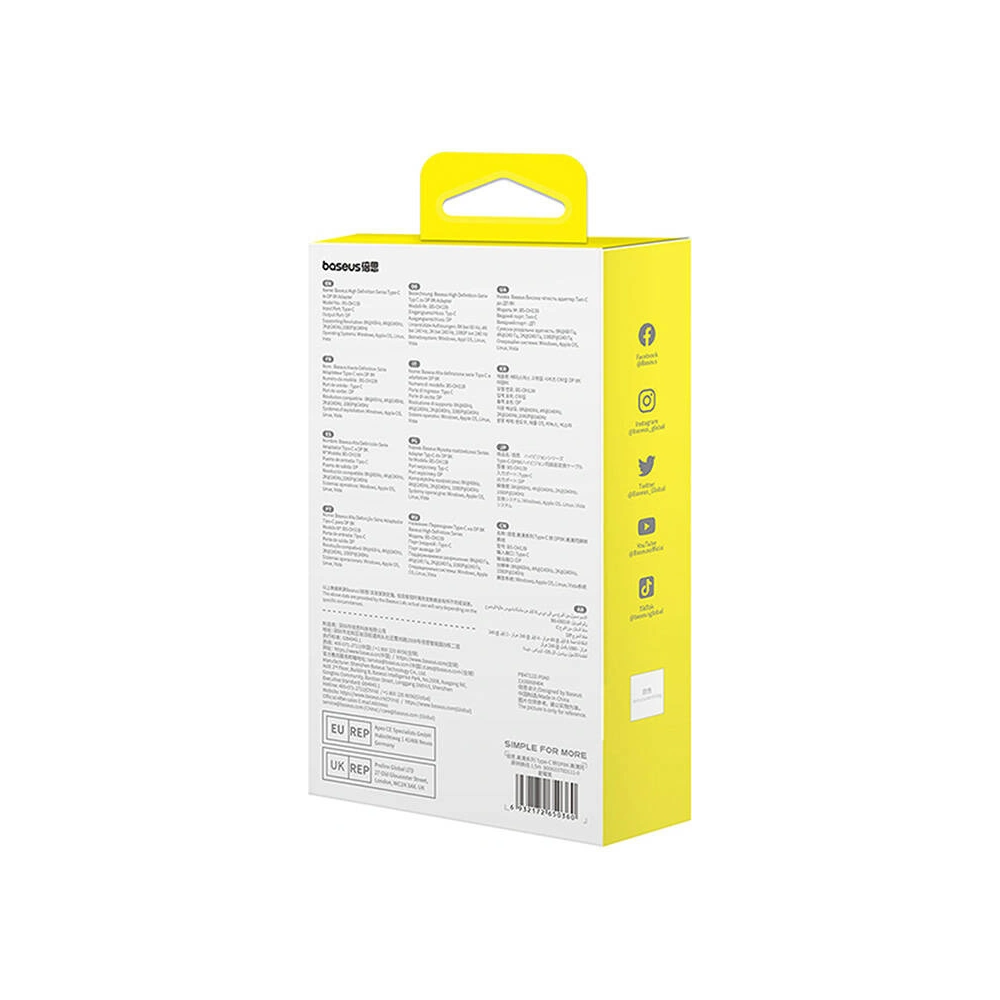 Hurtownia GSM - Adapter Baseus USB-C / DisplayPort 1,5m (fekete) - BSU4796 - {ean13} - Hurt