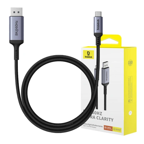 Adapter Baseus USB-C / DisplayPort 1,5m (czarny)