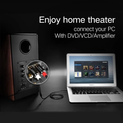 Przewód 3,5mm Jack do 2RCA (Cinch) UGREEN 2m 