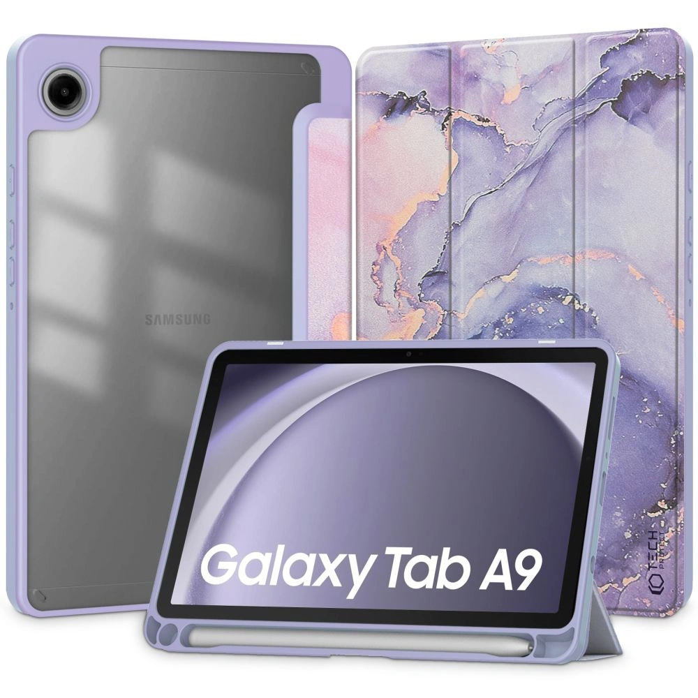 Hurtownia GSM - Etui Tech-Protect SmartCase Pen Hybrid Samsung Galaxy Tab A9 8.7 X110 / X115 Lila Márvány - THP2484 - {ean13} - Hurt
