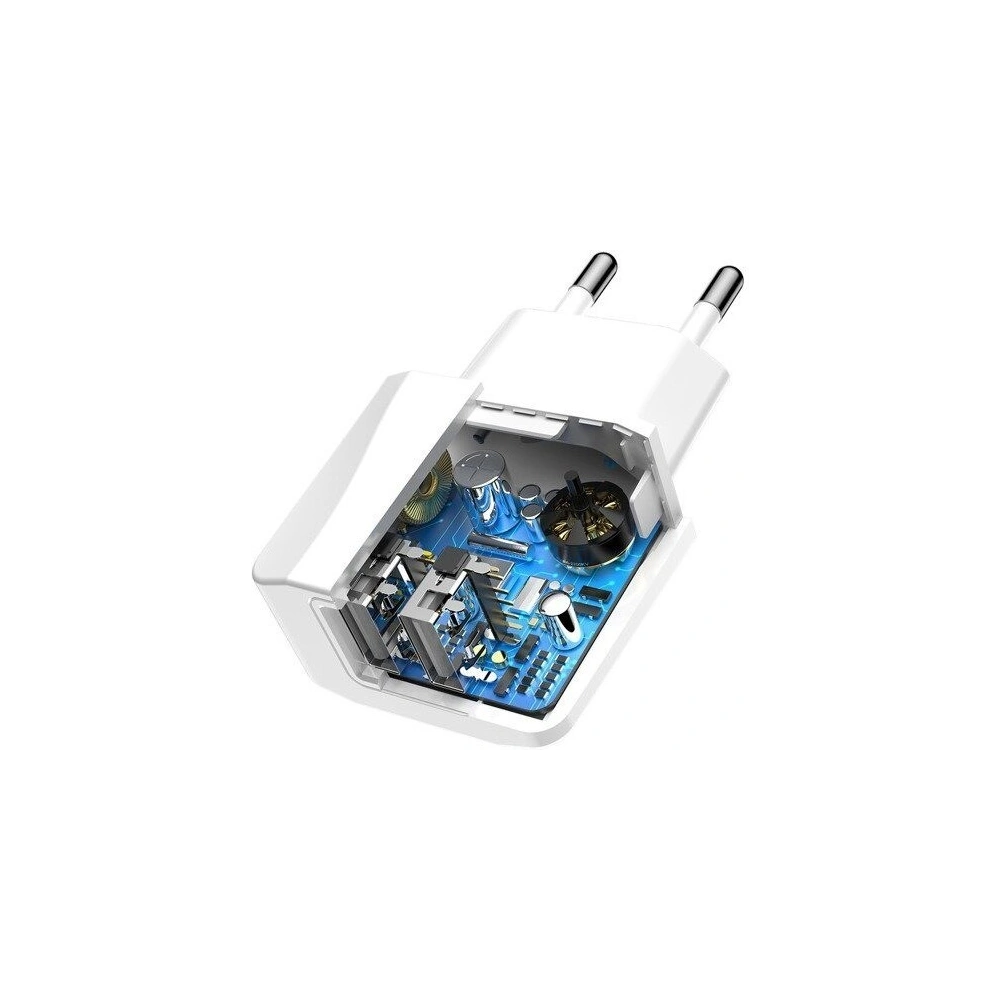 Wholesale Mini Wall Charger Baseus 2x USB White - BSU553WHT - {ean13} - Hurt