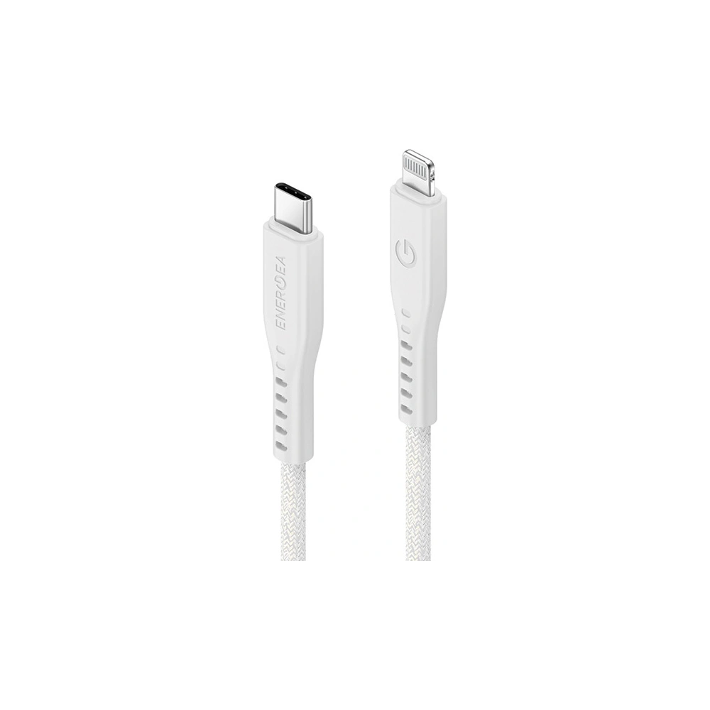 Hurtownia GSM - Kábel ENERGEA Flow C94 USB-C / Lightning MFI, 60W, 3A, PD, Gyors töltés, 1.5m fehér/white - ENG118 - {ean13} - Hurt