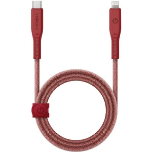 Kabel ENERGEA Flow C94 USB-C / Lightning MFI, 60W, 3A, PD, Fast Charge, 1.5m rot/red