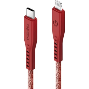 Kabel ENERGEA Flow C94 USB-C / Lightning MFI, 60W, 3A, PD, Fast Charge, 1.5m rot/red