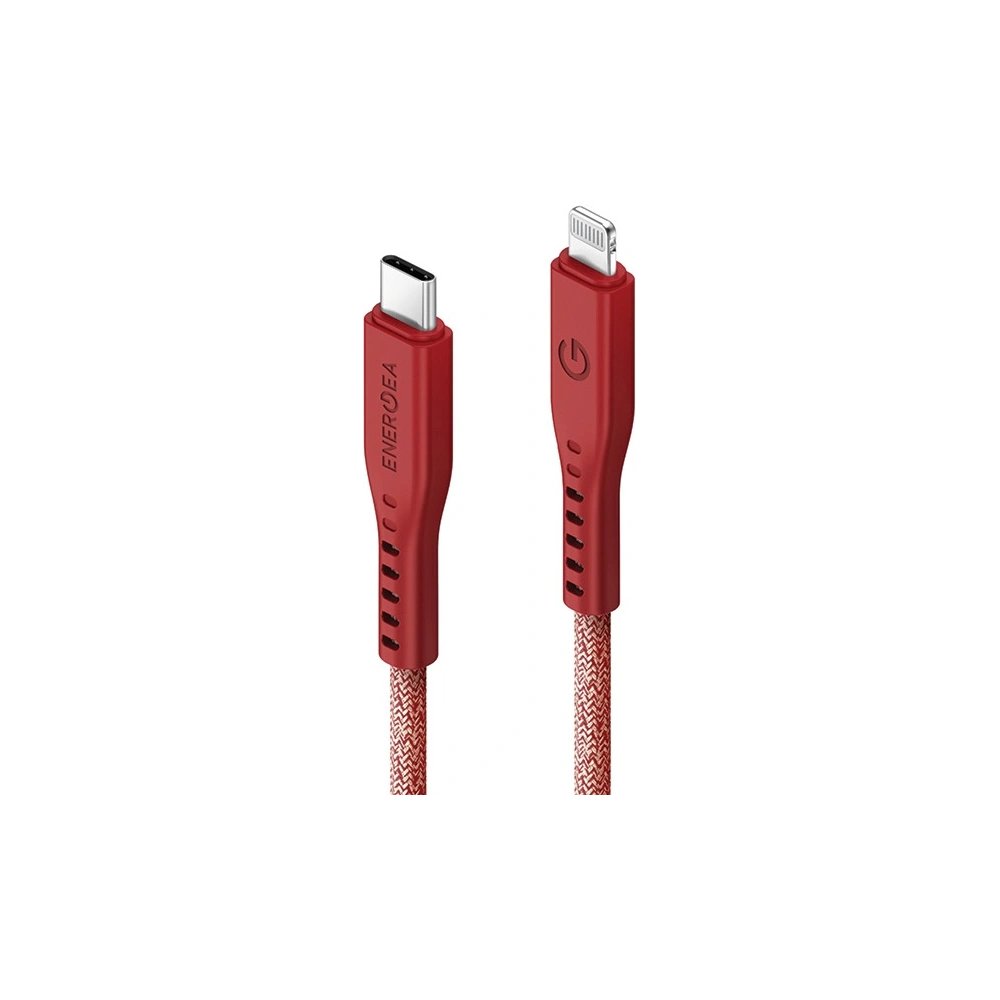 Hurtownia GSM - Kábel ENERGEA Flow C94 USB-C / Lightning MFI, 60W, 3A, PD, Gyors töltés, 1.5m piros/red - ENG120 - {ean13} - Hurt