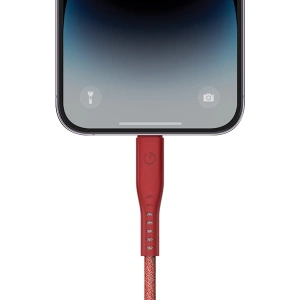 Kabel ENERGEA Flow C94 USB-C / Lightning MFI, 60W, 3A, PD, Fast Charge, 1.5m rot/red