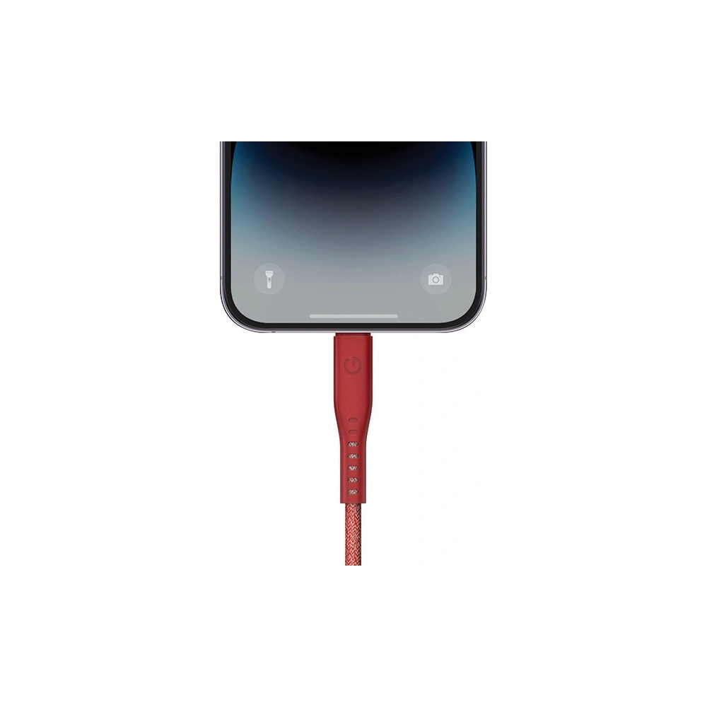 Hurtownia GSM - Kábel ENERGEA Flow C94 USB-C / Lightning MFI, 60W, 3A, PD, Gyors töltés, 1.5m piros/red - ENG120 - {ean13} - Hurt