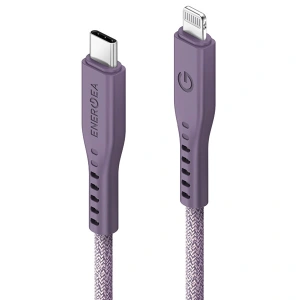 Kabel ENERGEA Flow C94 USB-C / Lightning MFI, 60W, 3A, PD, Schnellladung, 1.5m lila/purple