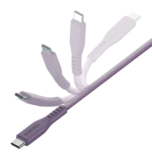 Kabel ENERGEA Flow C94 USB-C / Lightning MFI, 60W, 3A, PD, Fast Charge, 1.5m fioletowy/purple