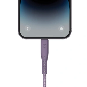 Kabel ENERGEA Flow C94 USB-C / Lightning MFI, 60W, 3A, PD, Schnellladung, 1.5m lila/purple