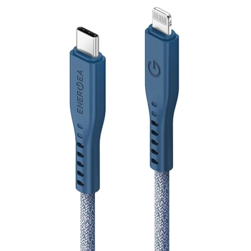 Kabel ENERGEA Flow C94 USB-C / Lightning MFI, 60W, 3A, PD, Fast Charge, 1.5m niebieski/blue