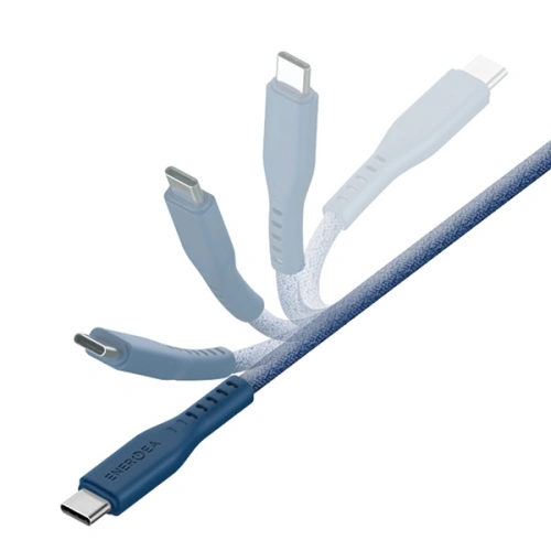Kabel ENERGEA Flow C94 USB-C / Lightning MFI, 60W, 3A, PD, Fast Charge, 1.5m niebieski/blue