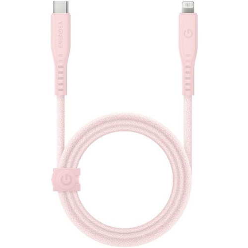 Energea Distributor - 8885020100389 - ENG123 - ENERGEA Flow C94 cable USB-C / Lightning MFI, 60W, 3A, PD, Fast Charge, 1.5m pink - B2B homescreen