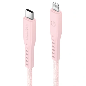 Kabel ENERGEA Flow C94 USB-C / Lightning MFI, 60W, 3A, PD, Schnellladung, 1.5m rosa/pink