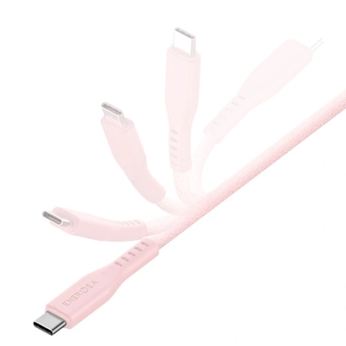 Kabel ENERGEA Flow C94 USB-C / Lightning MFI, 60W, 3A, PD, Fast Charge, 1.5m różowy/pink
