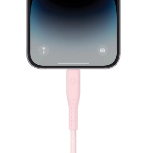Kabel ENERGEA Flow C94 USB-C / Lightning MFI, 60W, 3A, PD, Schnellladung, 1.5m rosa/pink