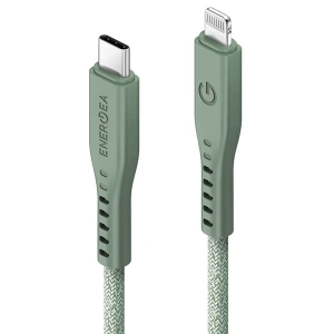 Kabel ENERGEA Flow C94 USB-C / Lightning MFI, 60W, 3A, PD, Schnellladung, 1.5m grün/green