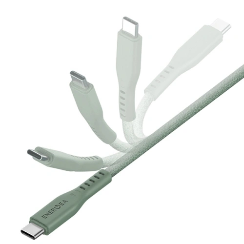 Kabel ENERGEA Flow C94 USB-C / Lightning MFI, 60W, 3A, PD, Fast Charge, 1.5m zielony/green