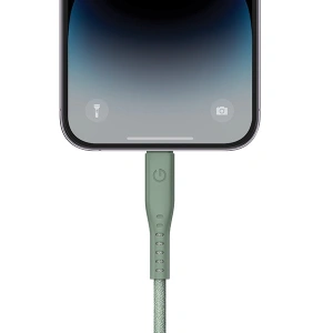 Kabel ENERGEA Flow C94 USB-C / Lightning MFI, 60W, 3A, PD, Schnellladung, 1.5m grün/green