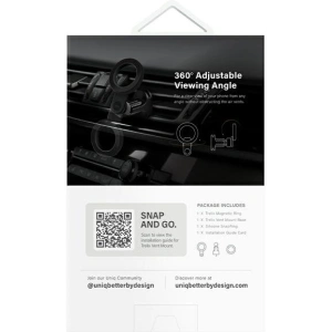 Hurtownia GSM - Magnetický automobilový držák na mřížku ventilace UNIQ Trelix Air Vent Mount černý/černá půlnoc. - UNIQ1078 - {ean13} - Hurt