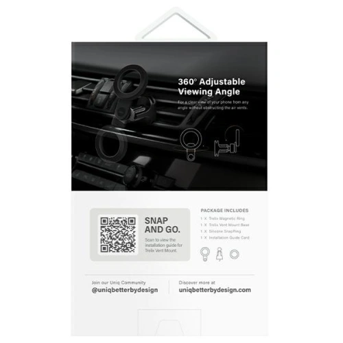 Uchwyt samochodowy magnetyczny do kratki nawiewu UNIQ Trelix Air Vent Mount czarny/midnight black