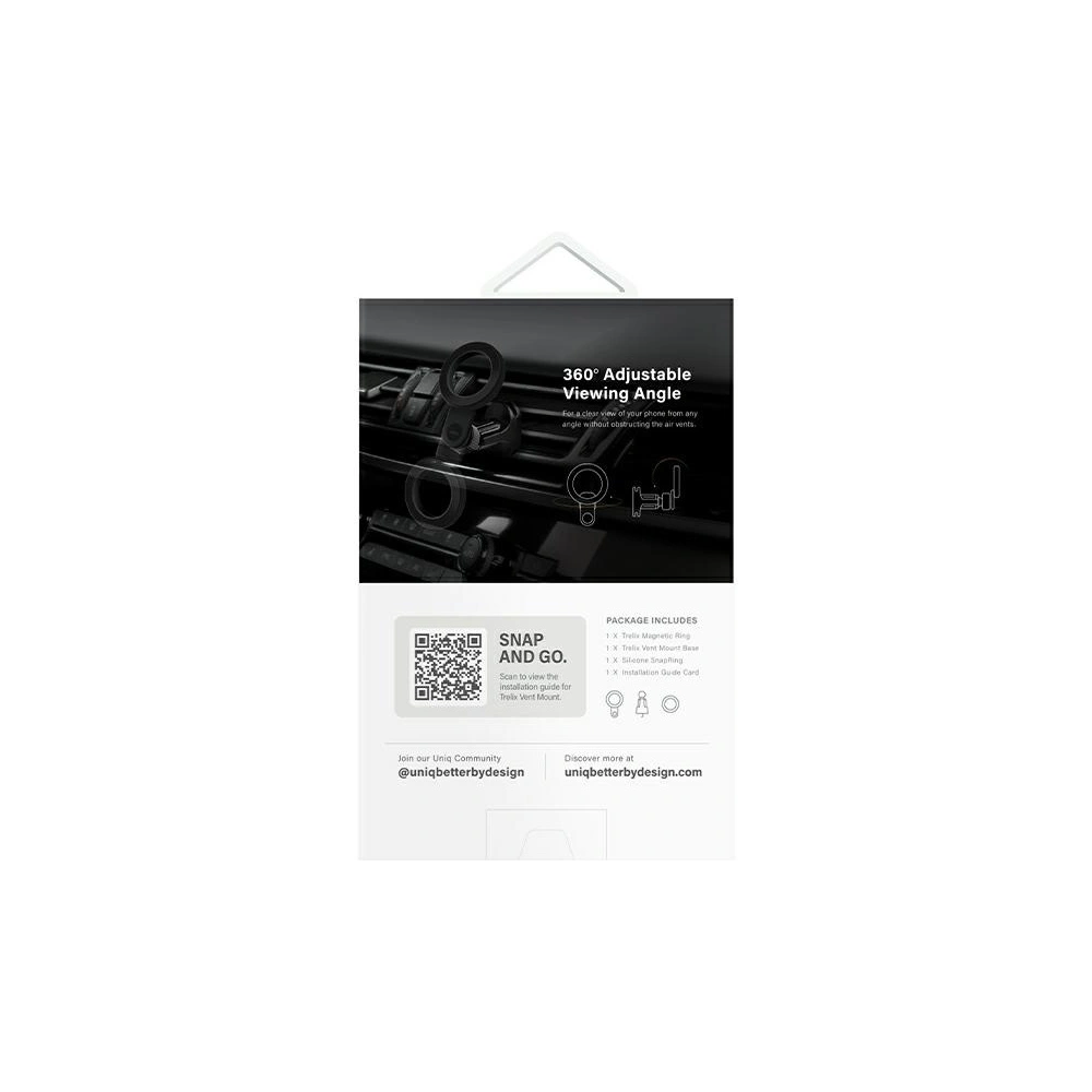 Hurtownia GSM - Magnetische Autohalterung für Lüftungsgitter UNIQ Trelix Air Vent Mount schwarz/mittleres Schwarz - UNIQ1078 - {ean13} - Hurt