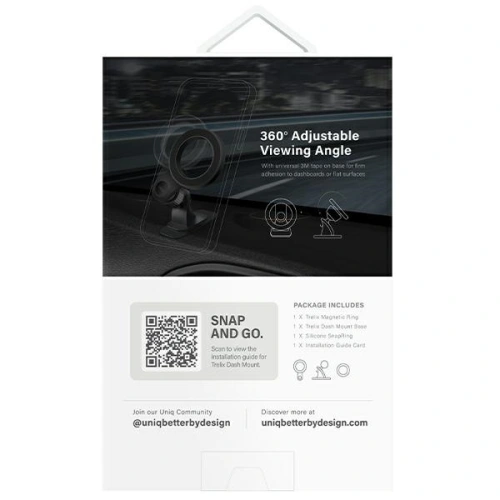 Uchwyt samochodowy magnetyczny na kokpit UNIQ Trelix Car Dash Mount czarny/midnight black
